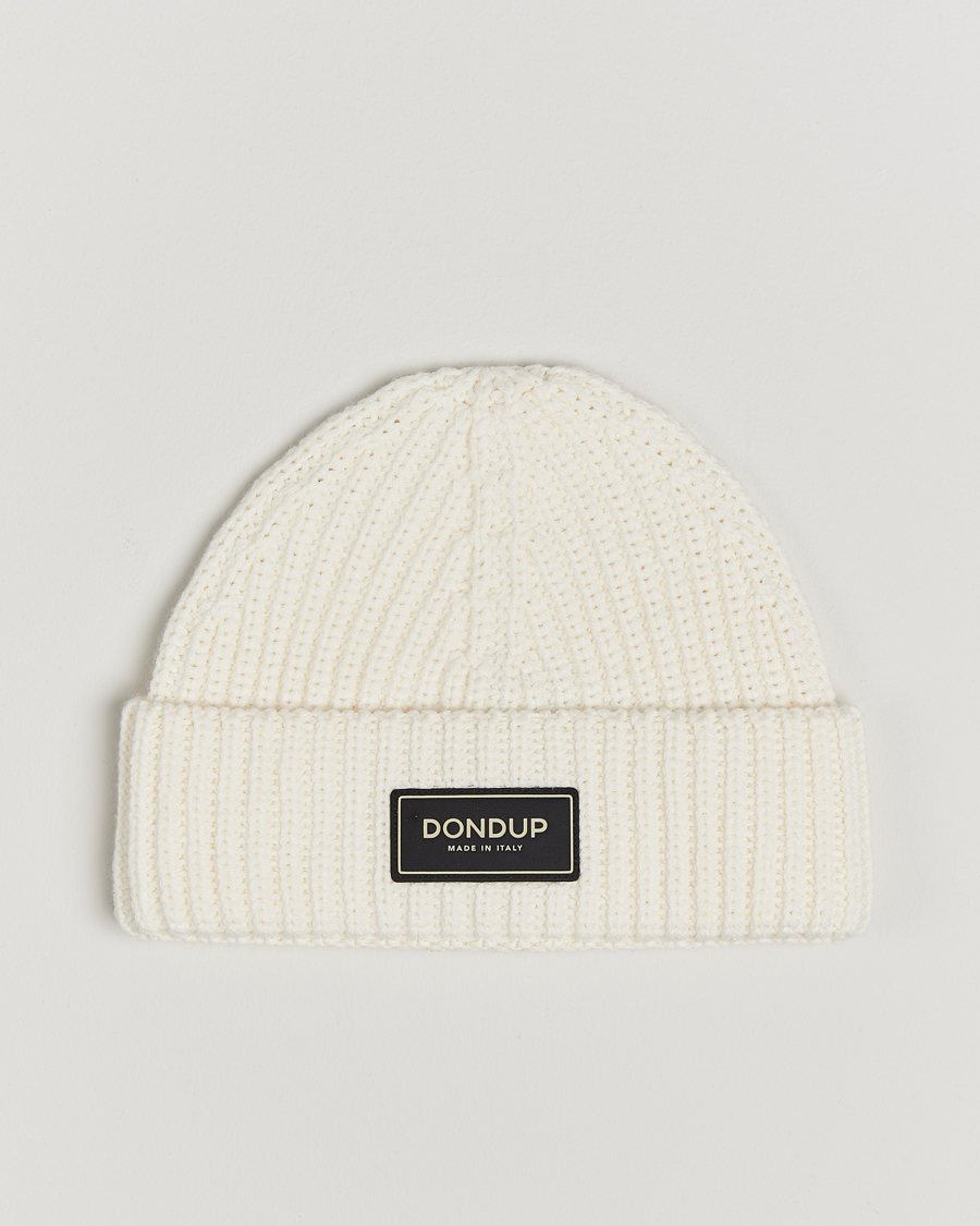 Mies | Dondup Ribbed Beanie Off White | Dondup | Ribbed Beanie Off White