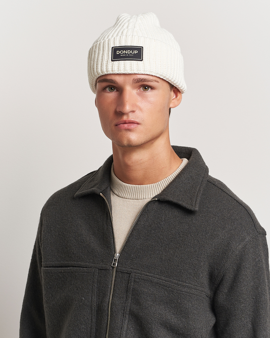 Mies | Dondup Ribbed Beanie Off White | Dondup | Ribbed Beanie Off White