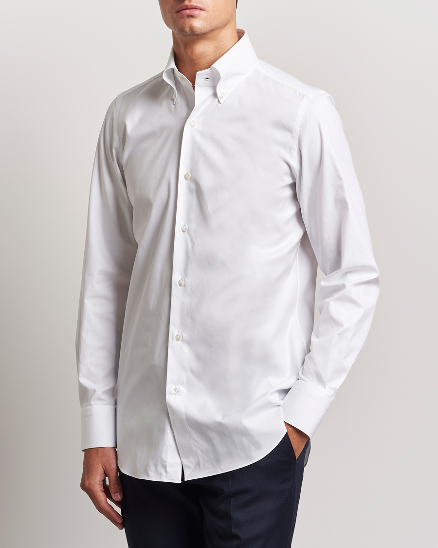 Mies | Kauluspaidat | Finamore Napoli | Milano Slim Oxford Button Down Shirt White