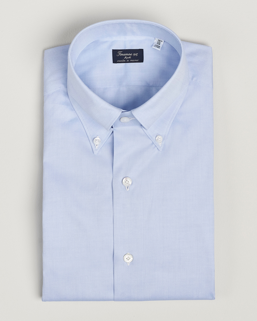 Mies | Kauluspaidat | Finamore Napoli | Milano Slim Oxford Button Down Shirt Light Blue