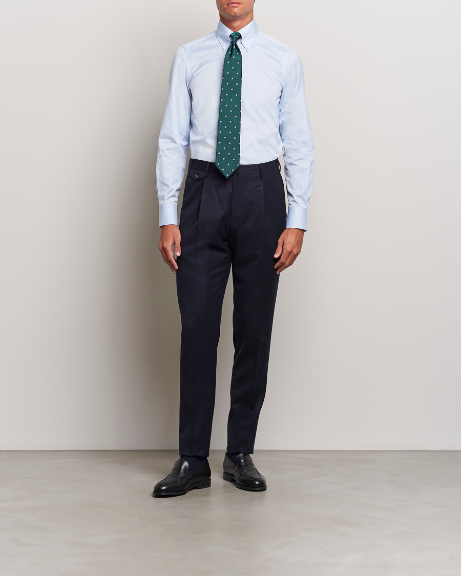 Mies | Kauluspaidat | Finamore Napoli | Milano Slim Oxford Button Down Shirt Light Blue