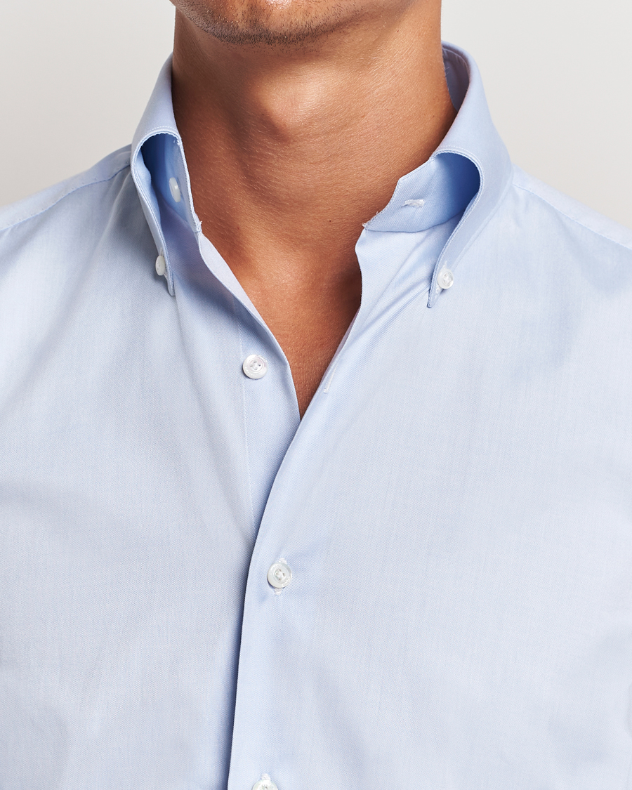Mies | Kauluspaidat | Finamore Napoli | Milano Slim Oxford Button Down Shirt Light Blue