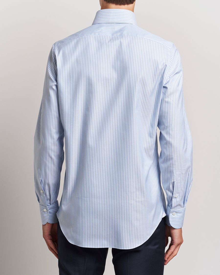 Mies | Kauluspaidat | Finamore Napoli | Milano Slim Oxford Button Down Shirt Blue Stripe