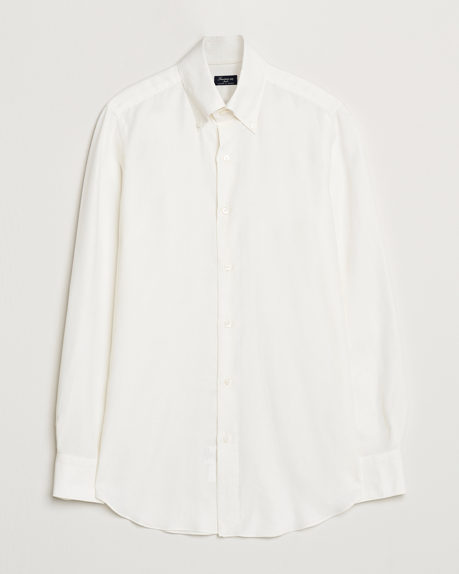 Mies | Kauluspaidat | Finamore Napoli | Milano Slim Cashmere BD Shirt White