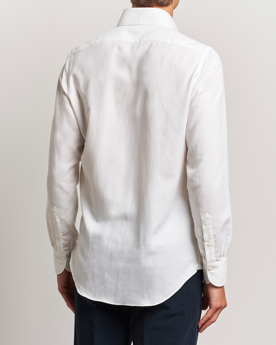 Mies | Kauluspaidat | Finamore Napoli | Milano Slim Cashmere BD Shirt White