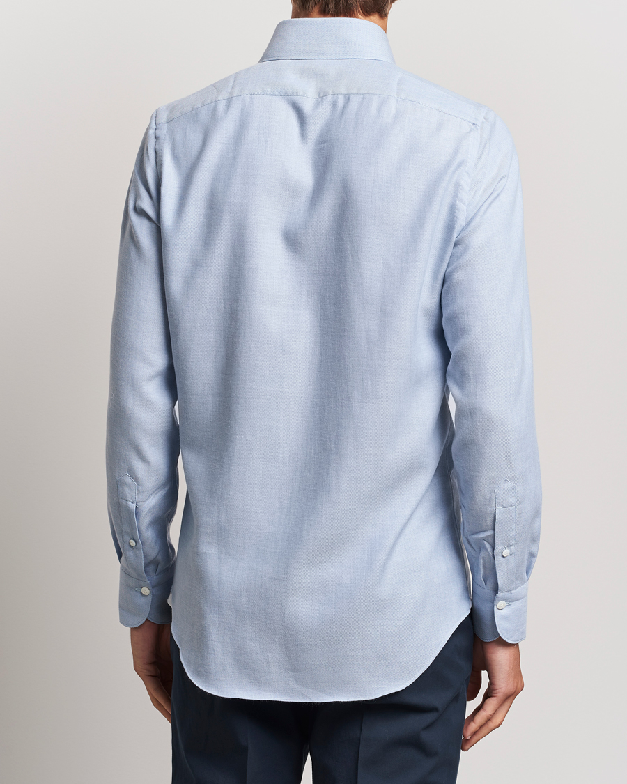 Mies | Kauluspaidat | Finamore Napoli | Milano Slim Cashmere BD Shirt Light Blue