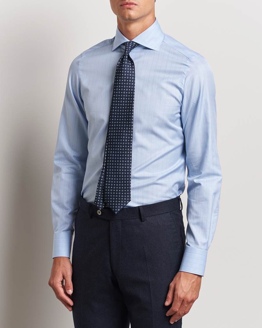 Mies | Kauluspaidat | Finamore Napoli | Milano Slim Giza 170 Dress Shirt Blue Check