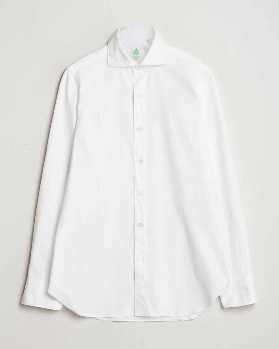 Mies | Kauluspaidat | Finamore Napoli | Gaeta Flannel Shirt White