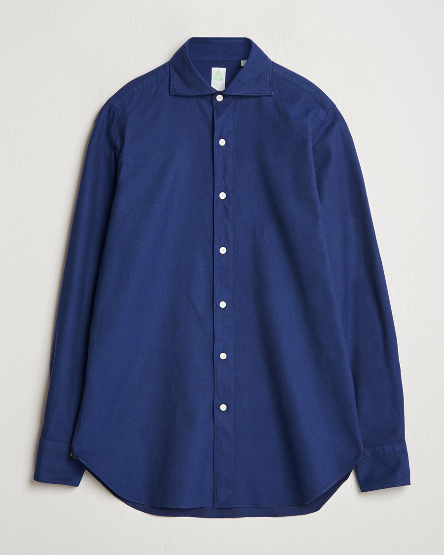 Mies | Kauluspaidat | Finamore Napoli | Gaeta Flannel Shirt Navy