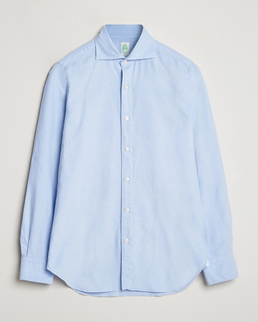 Mies | Kauluspaidat | Finamore Napoli | Gaeta Brushed Oxford Shirt Light Blue