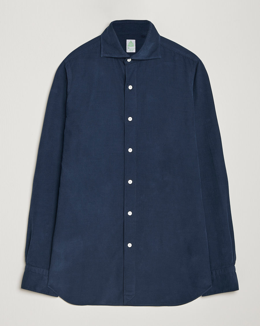 Mies | Kauluspaidat | Finamore Napoli | Gaeta Corduroy Shirt Navy