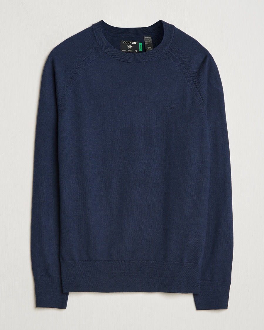 Mies | Puserot | Dockers | Washable Merino Crewneck Navy Blazer