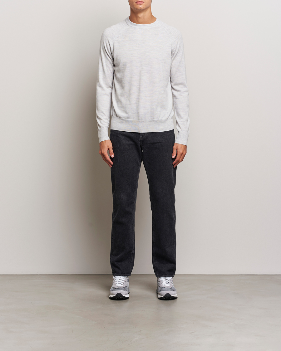 Mies | Puserot | Dockers | Washable Merino Crewneck Light Grey
