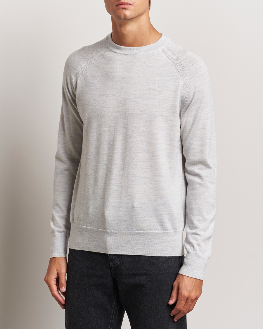 Mies | Puserot | Dockers | Washable Merino Crewneck Light Grey