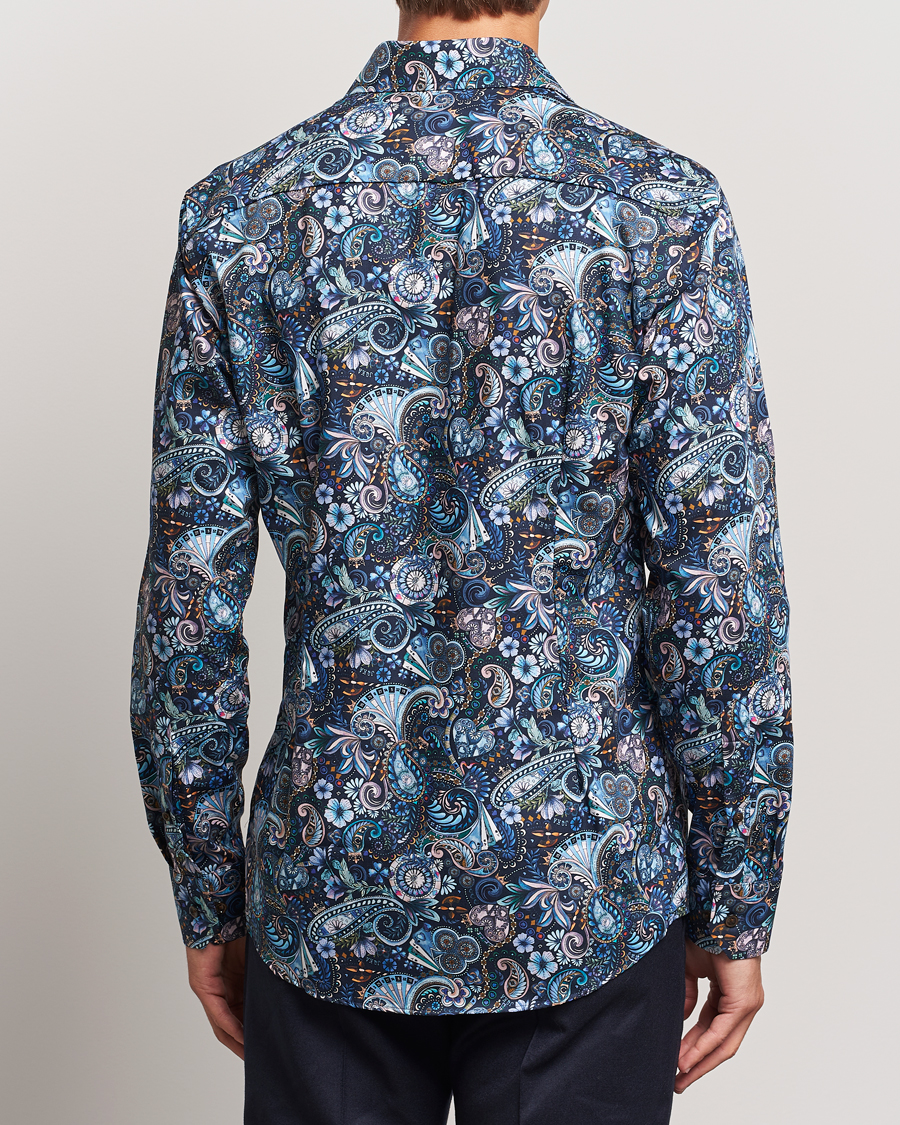 Mies | Kauluspaidat | Eton | Slim Fit Signature Twill Printed Shirt Navy