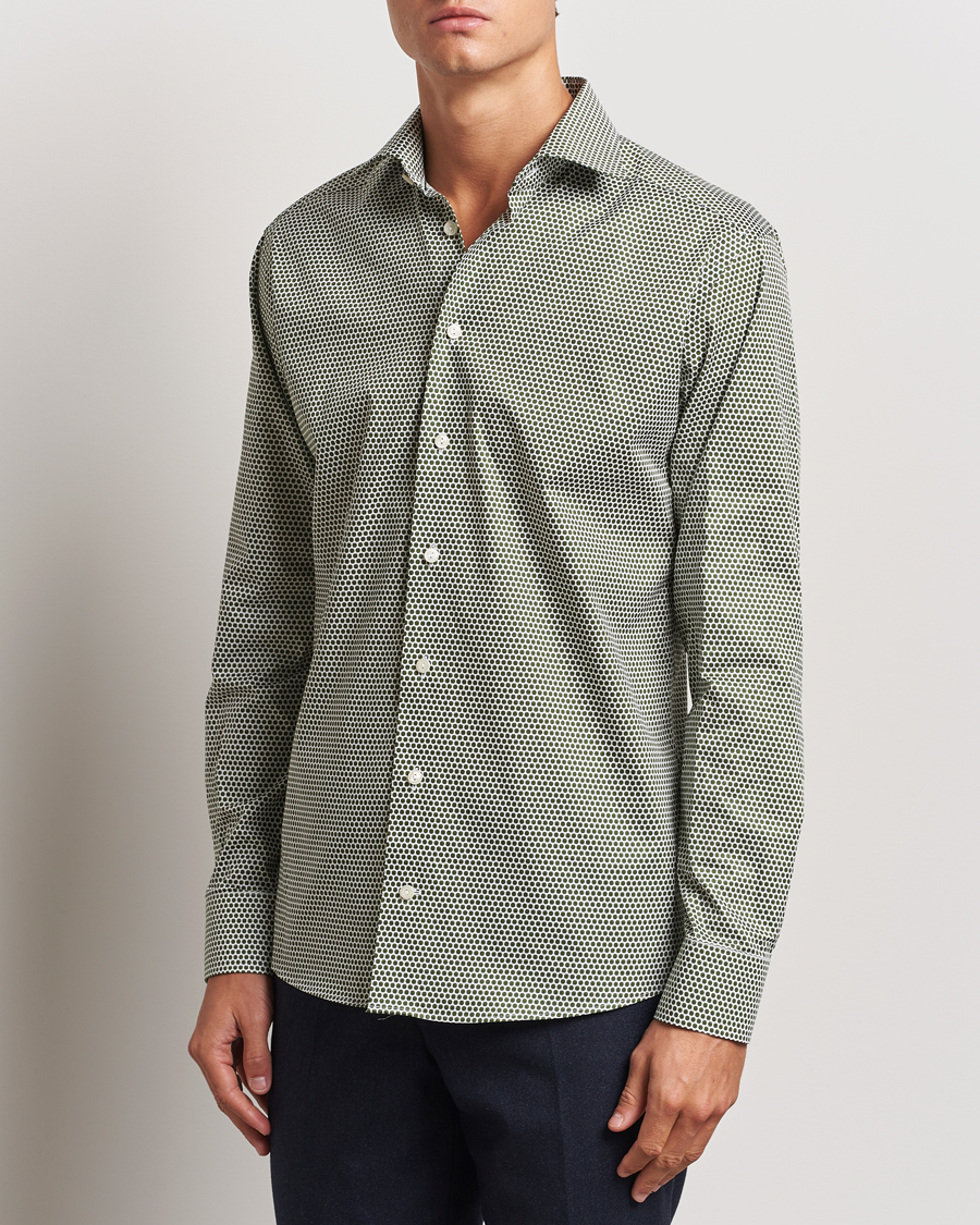 Mies | Kauluspaidat | Eton | Slim Fit Signature Twill Printed Shirt Green