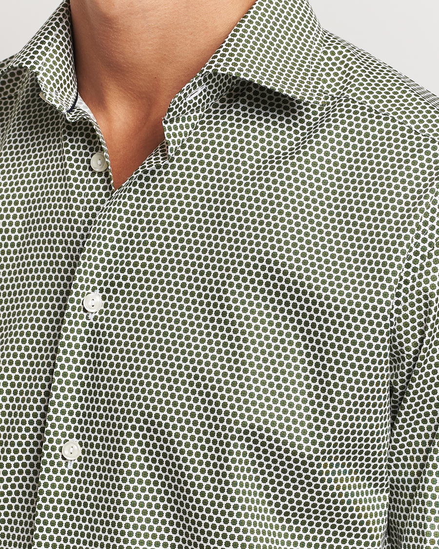Mies | Kauluspaidat | Eton | Slim Fit Signature Twill Printed Shirt Green
