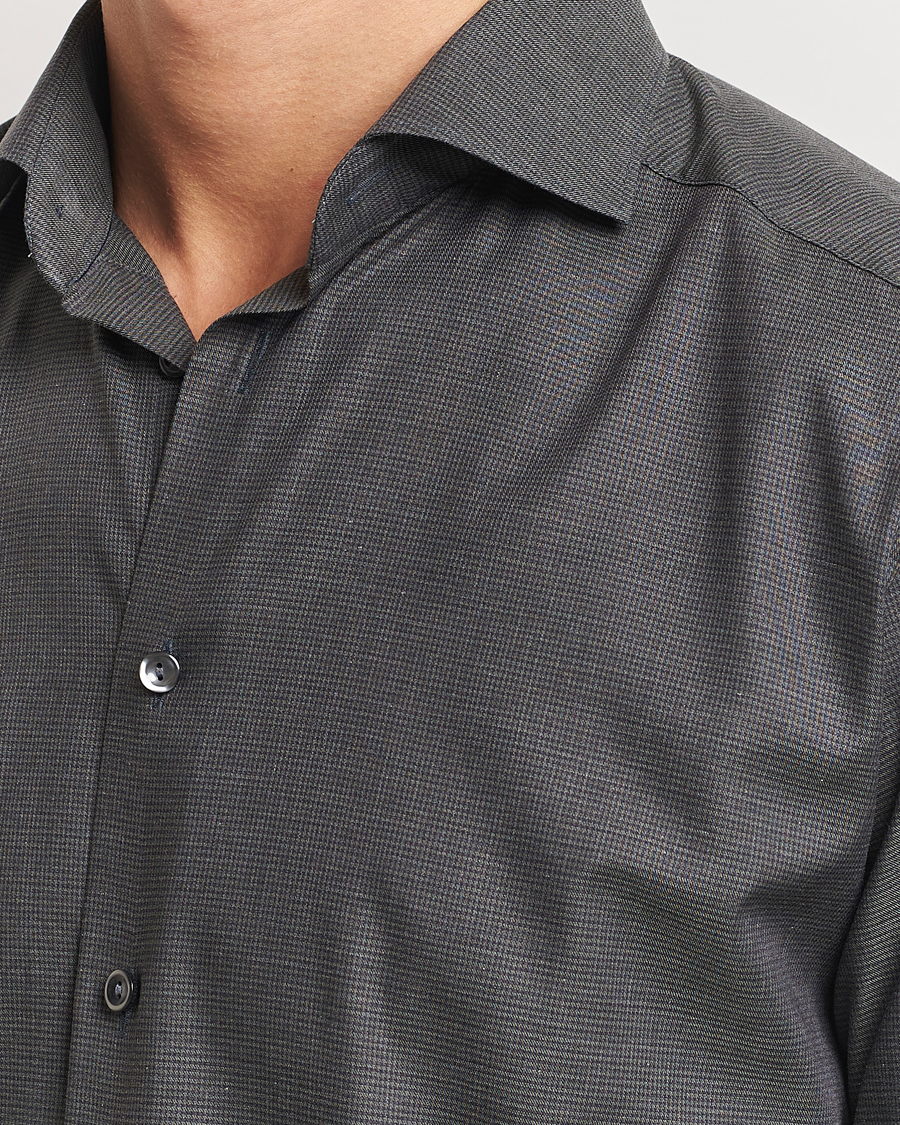 Mies | Kauluspaidat | Eton | Slim Fit Wrinkle Free Flannel Pepita Shirt Green