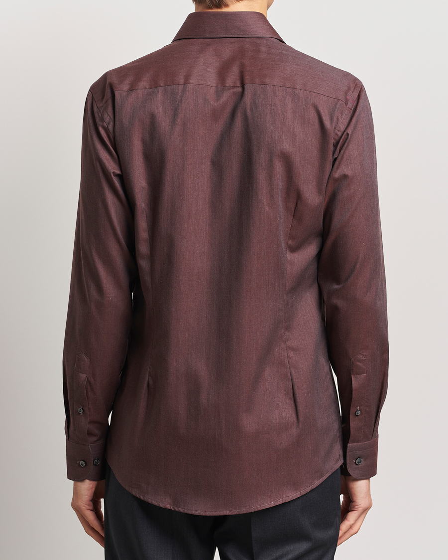 Mies | Kauluspaidat | Eton | Slim Fit Wrinkle Free Flannel Shirt Dark Red