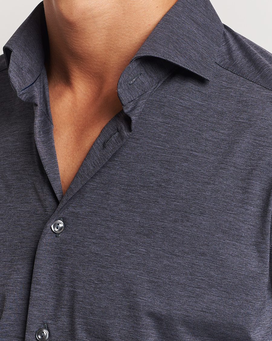 Mies | Kauluspaidat | Eton | Slim Fit Four Way Stretch Shirt Dark Grey