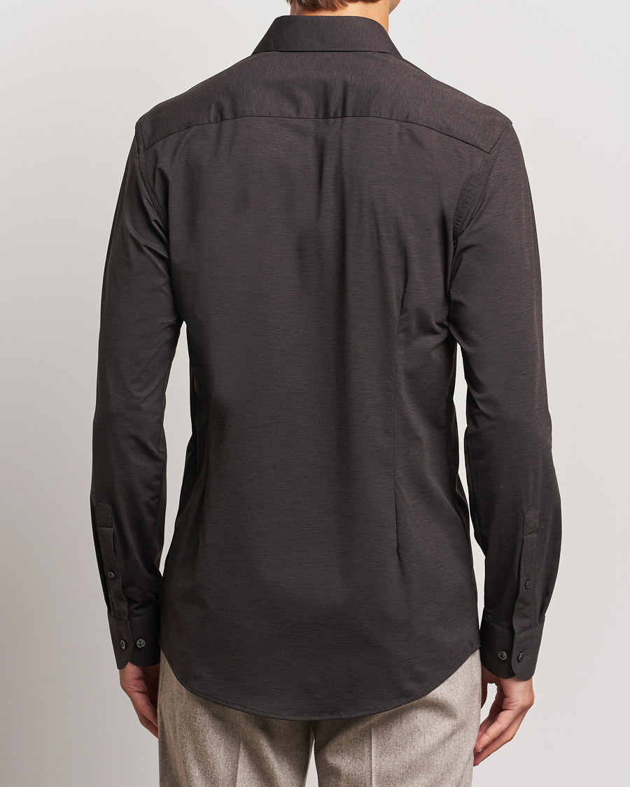 Mies | Kauluspaidat | Eton | Slim Fit Four Way Stretch Shirt Dark Brown
