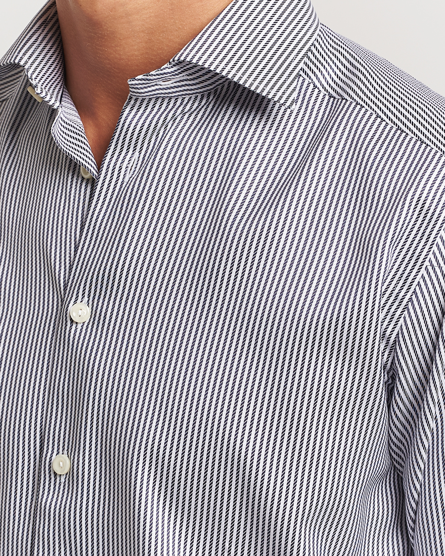 Mies | Kauluspaidat | Eton | Slim Fit Signature Twill Striped Shirt Grey/White