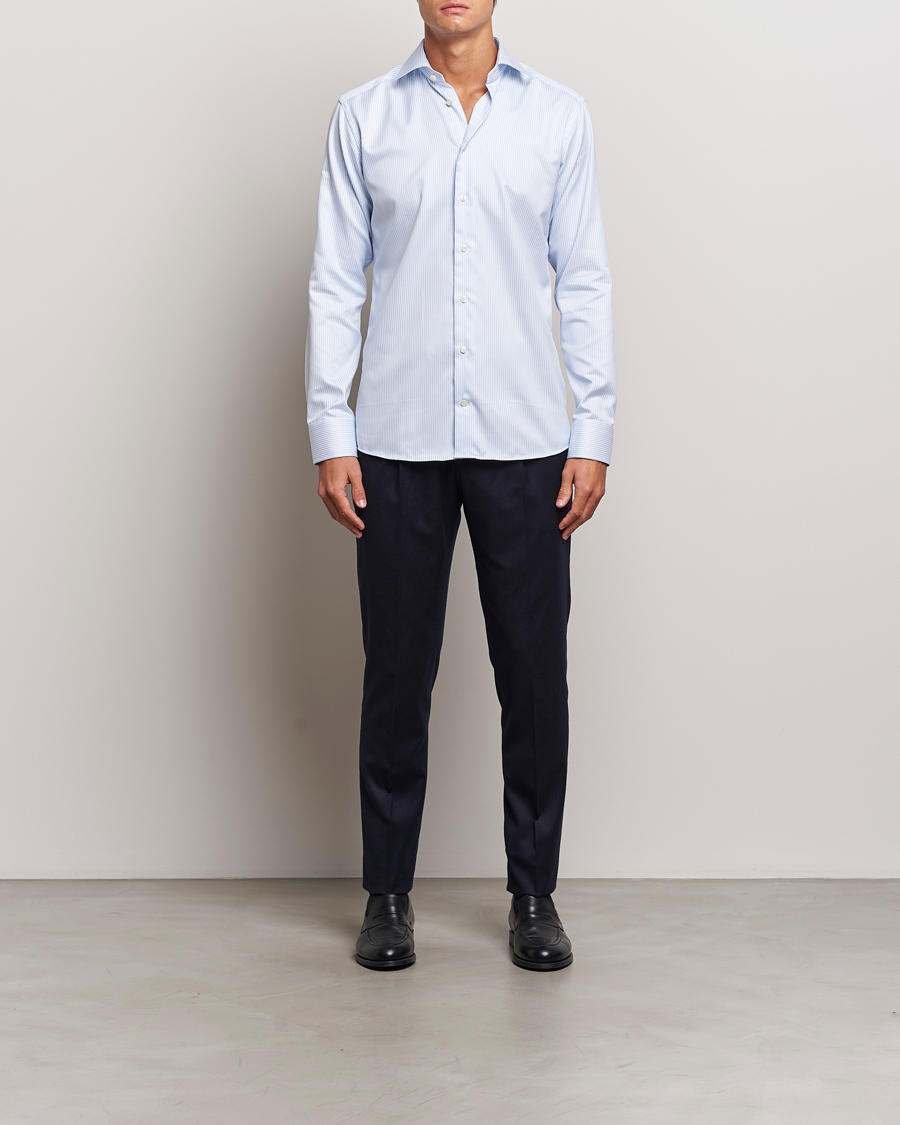 Mies | Kauluspaidat | Eton | Slim Fit Signature Twill Striped Shirt Blue/White