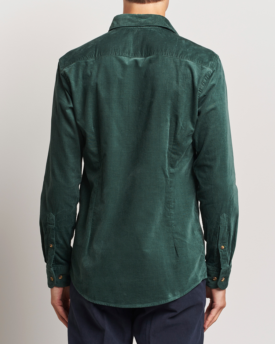 Mies | Kauluspaidat | Eton | Slim Fit Fine Wale Corduroy Shirt Dark Green