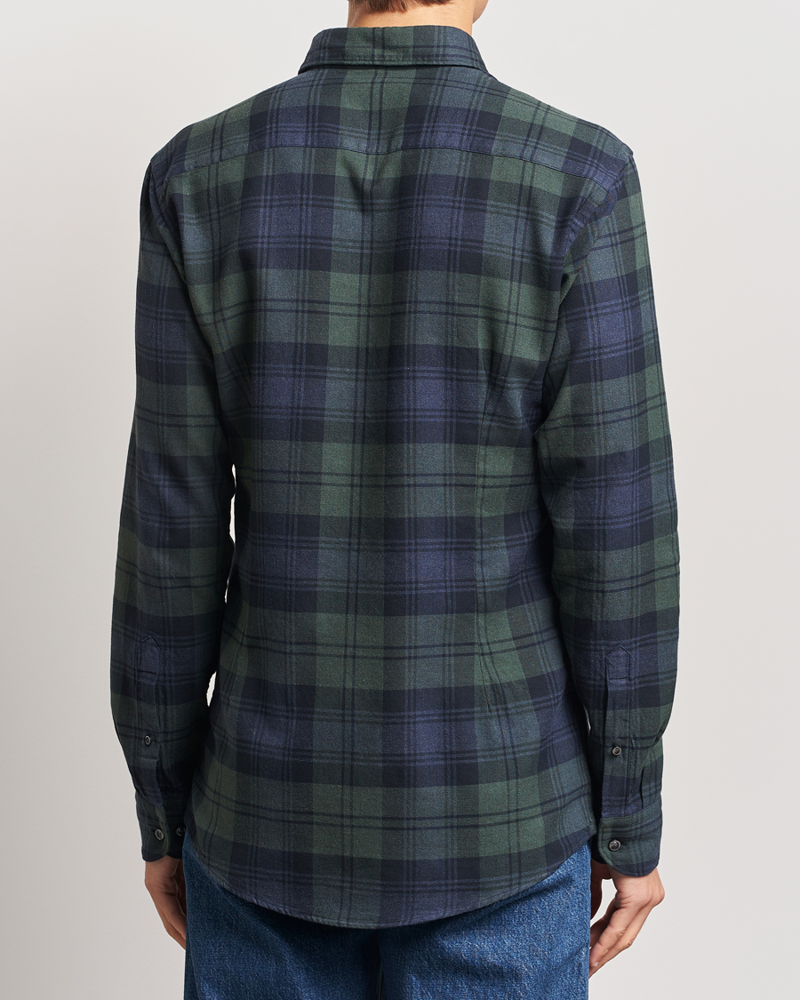 Mies | Kauluspaidat | Eton | Slim Fit Checked Flannel Shirt Dark Green