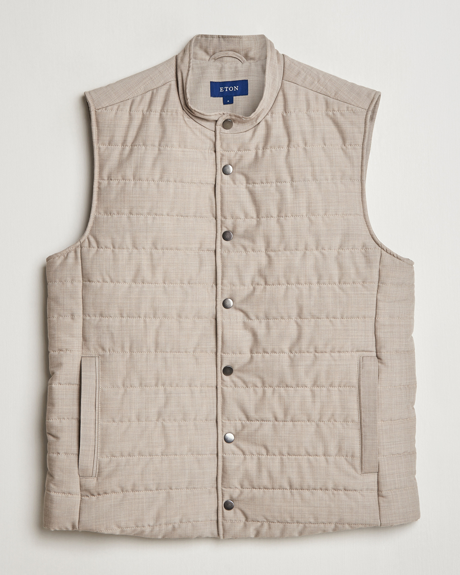 Mies | Takit | Eton | Padded Wool Vest Beige