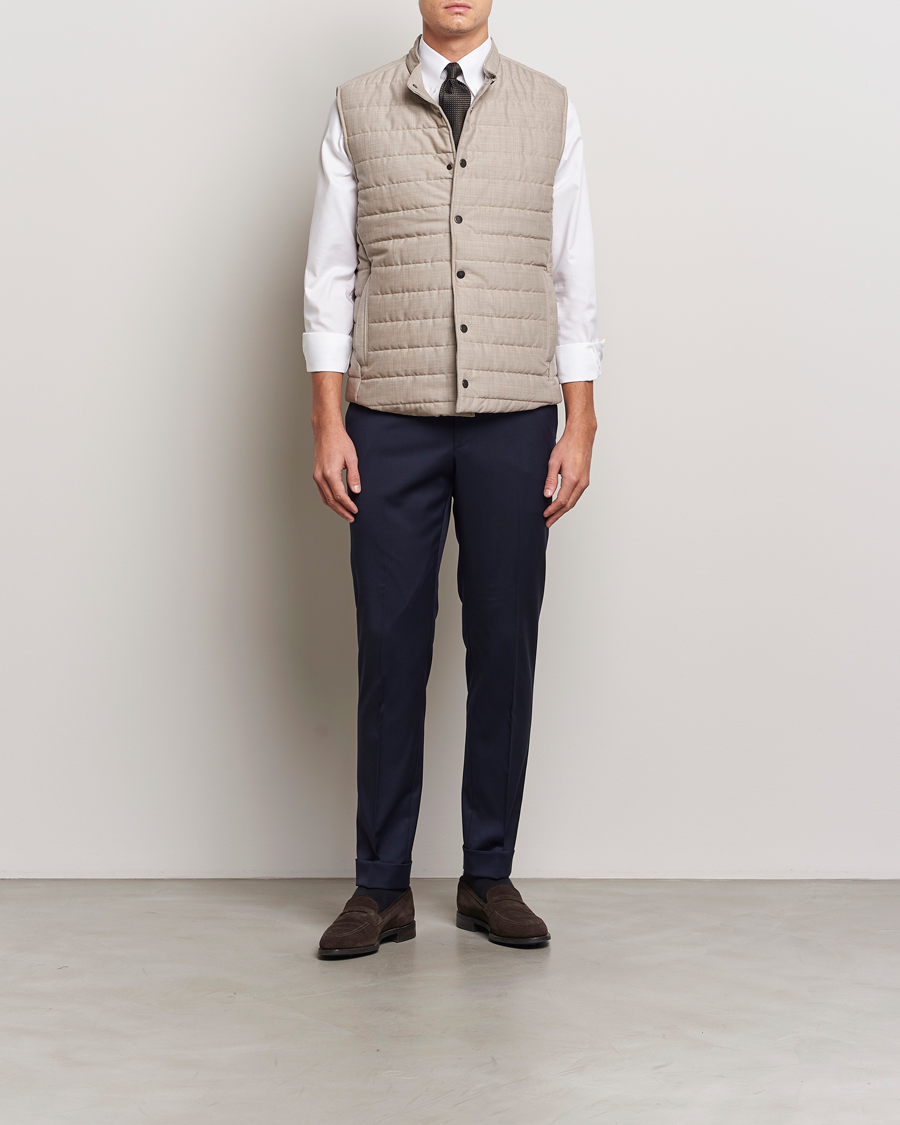 Mies | Takit | Eton | Padded Wool Vest Beige