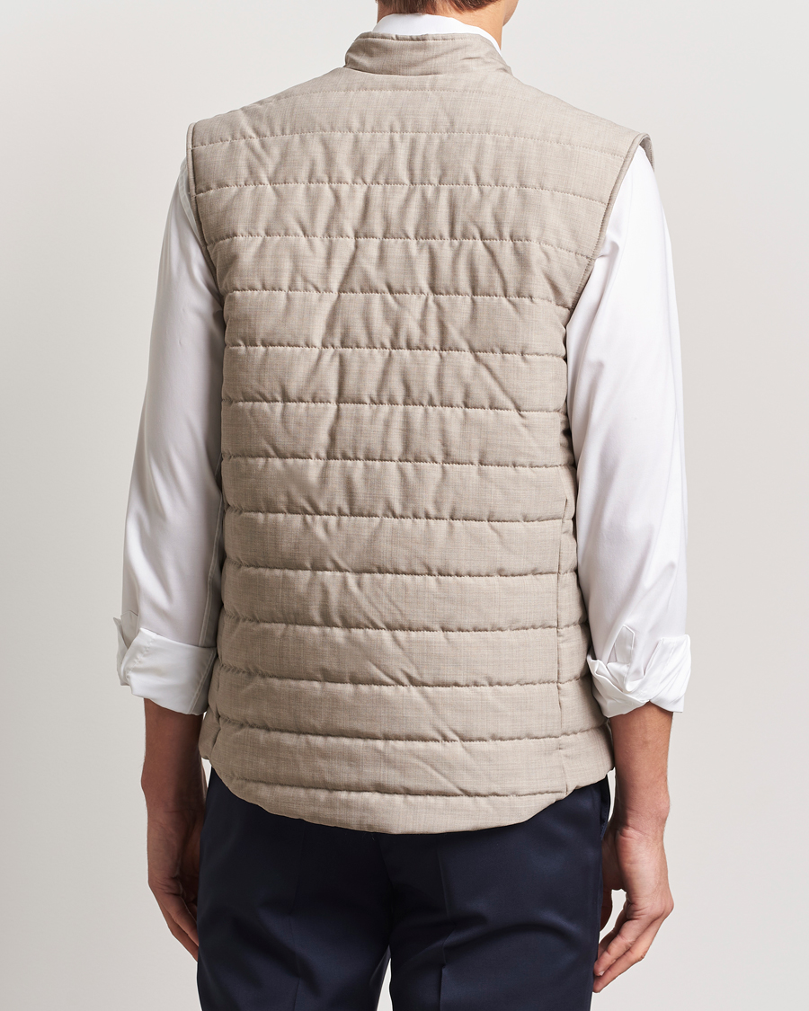 Mies | Takit | Eton | Padded Wool Vest Beige