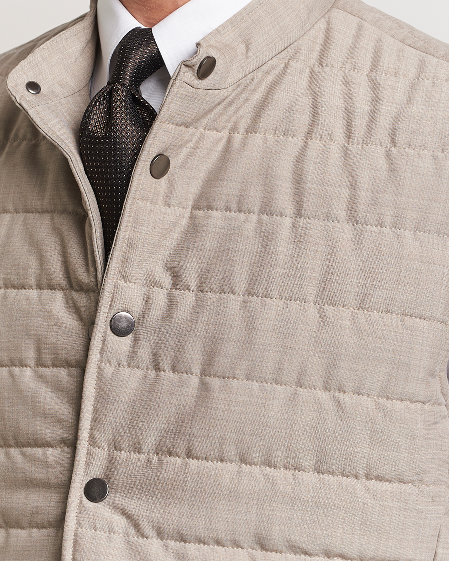 Mies | Takit | Eton | Padded Wool Vest Beige