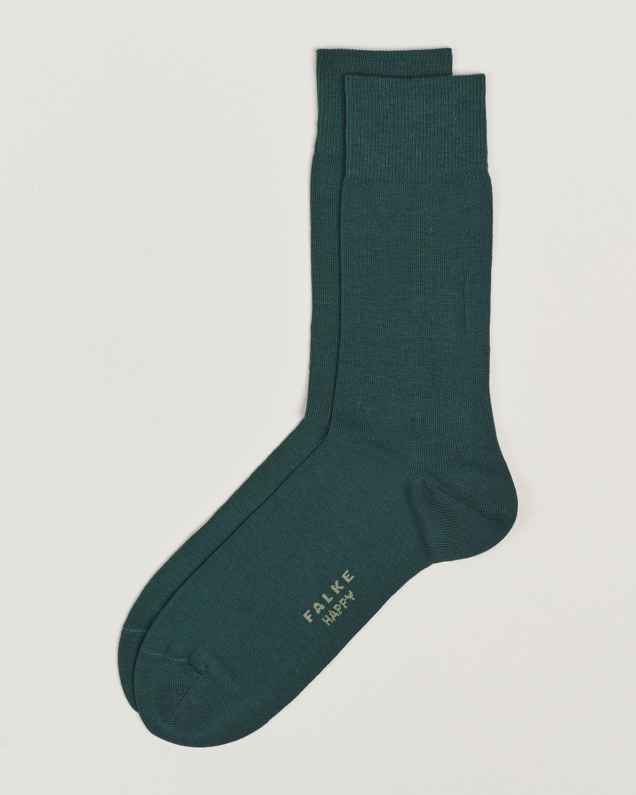 Mies | Alusvaatteet | Falke | Happy 2-Pack Cotton Socks Hunter Green