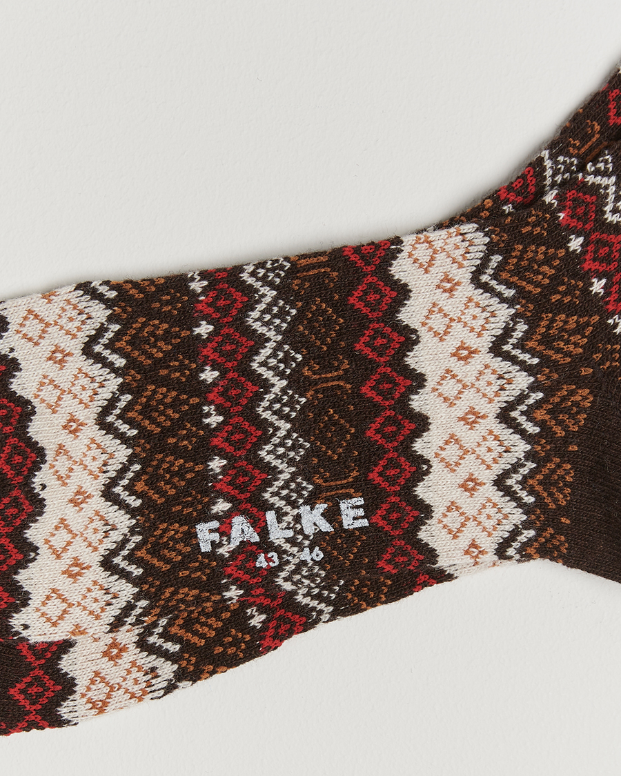 Mies | Alusvaatteet | Falke | Aspen Fairisle Socks Dark Brown