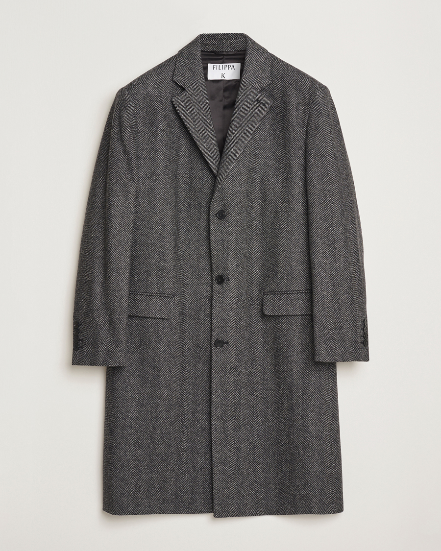 Mies | Takit | Filippa K | Relaxed Wool Coat Grey Herringbone