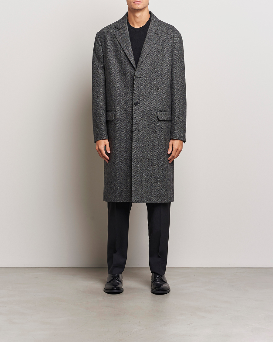 Mies | Takit | Filippa K | Relaxed Wool Coat Grey Herringbone