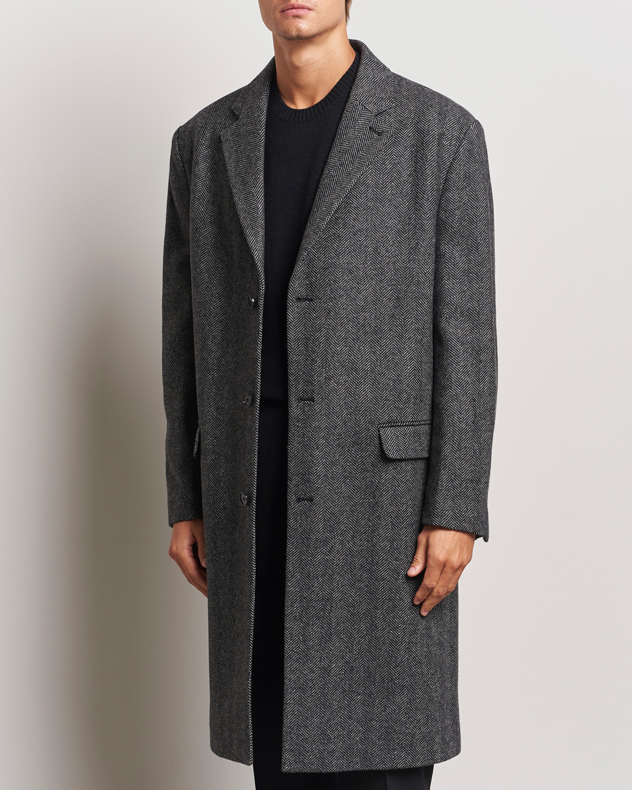 Mies | Takit | Filippa K | Relaxed Wool Coat Grey Herringbone