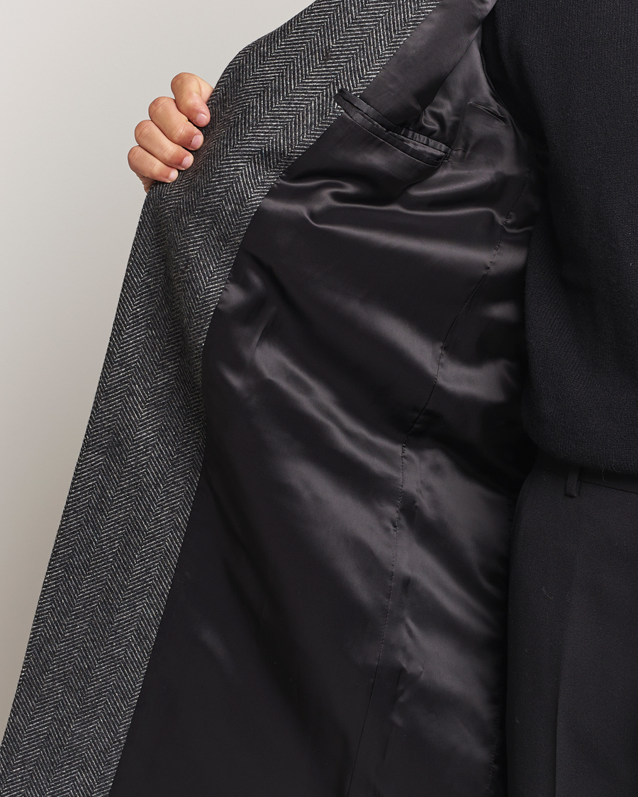 Mies | Takit | Filippa K | Relaxed Wool Coat Grey Herringbone