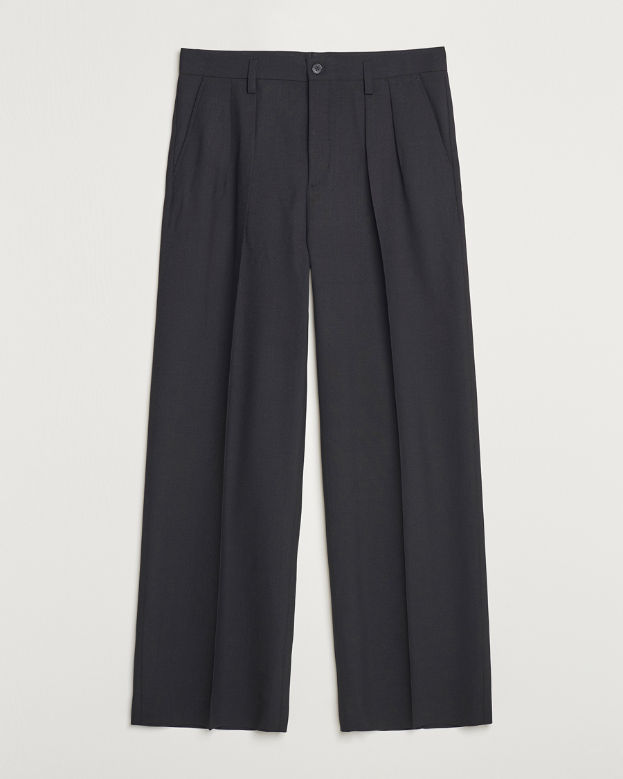 Mies | Housut | Filippa K | Milo Wide Wool Trousers Black