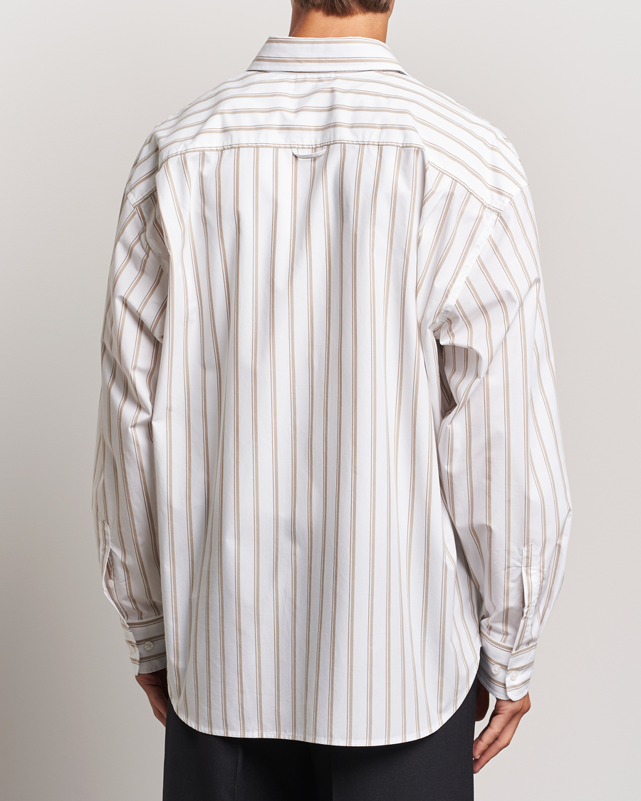 Mies | Kauluspaidat | Filippa K | Classic Relaxed Striped Shirt Light Brown/Canvas Beige