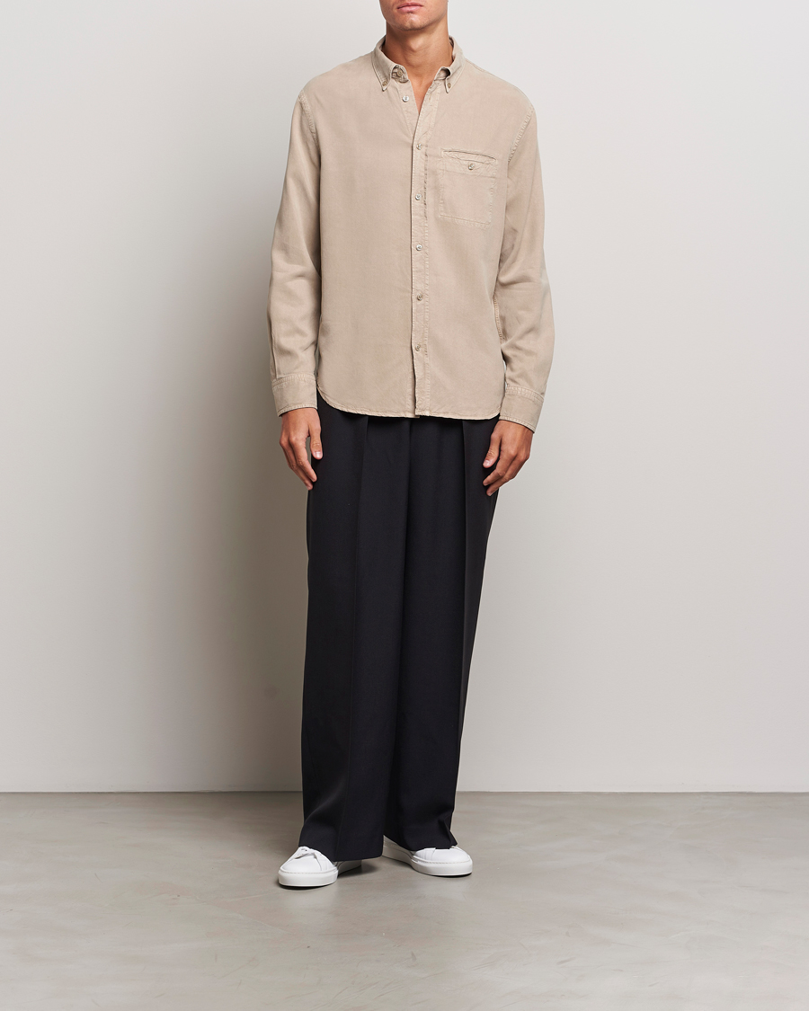 Mies | Kauluspaidat | Filippa K | Zachary Lyocell Shirt Faded Khaki