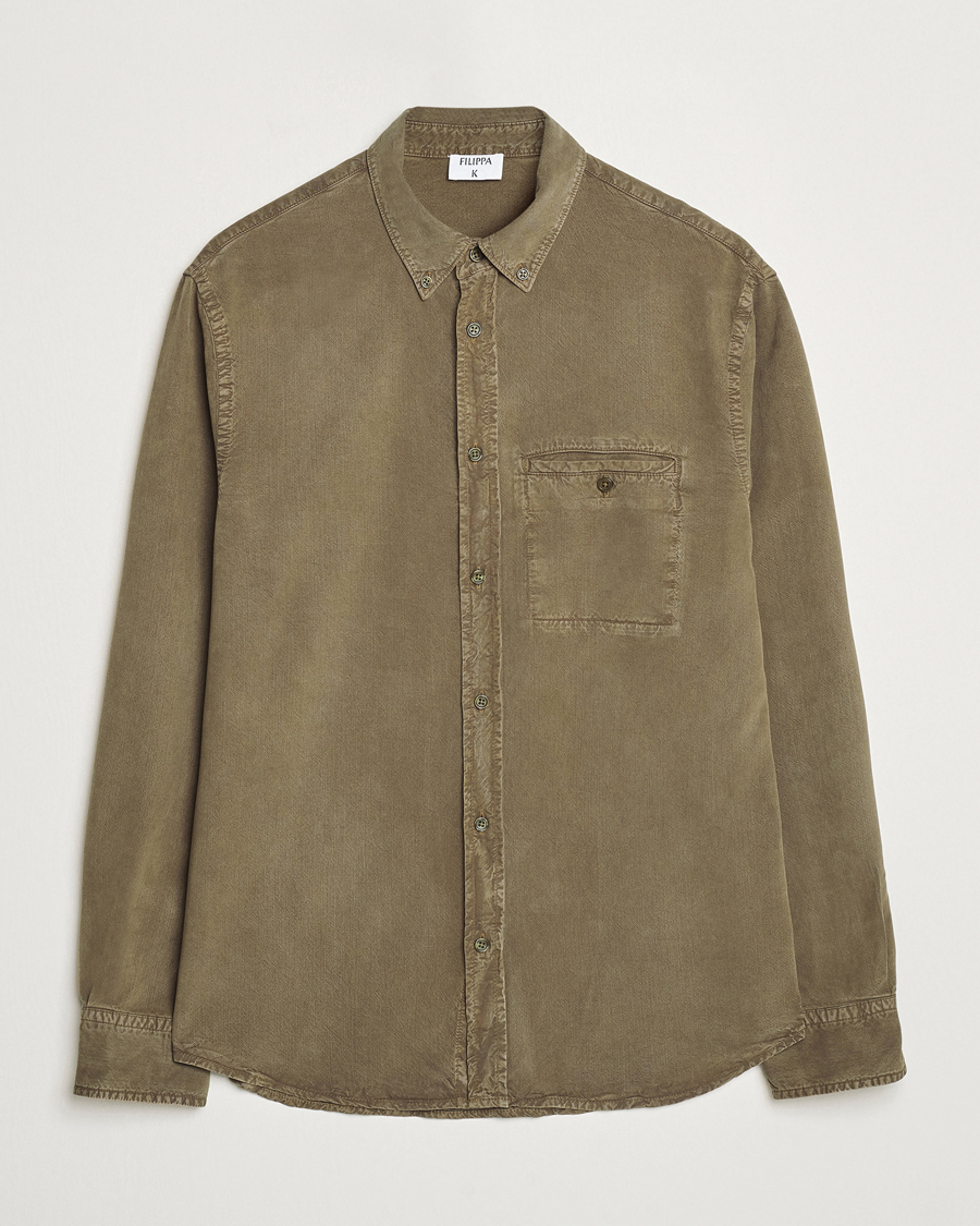Mies | Kauluspaidat | Filippa K | Zachary Lyocell Shirt Dark Sage