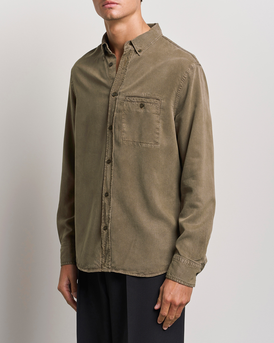 Mies | Kauluspaidat | Filippa K | Zachary Lyocell Shirt Dark Sage
