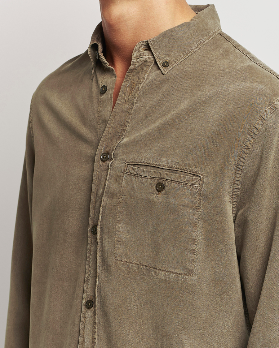 Mies | Kauluspaidat | Filippa K | Zachary Lyocell Shirt Dark Sage