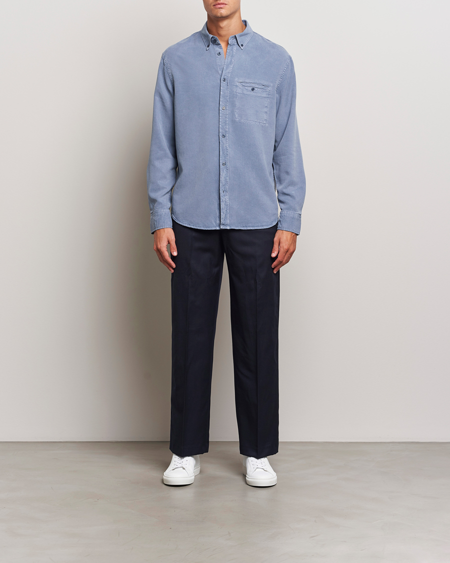Mies | Kauluspaidat | Filippa K | Zachary Lyocell Shirt Grey Blue