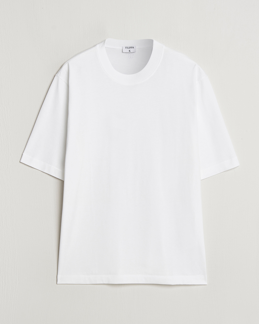 Mies | T-paidat | Filippa K | Mock Neck T-Shirt White