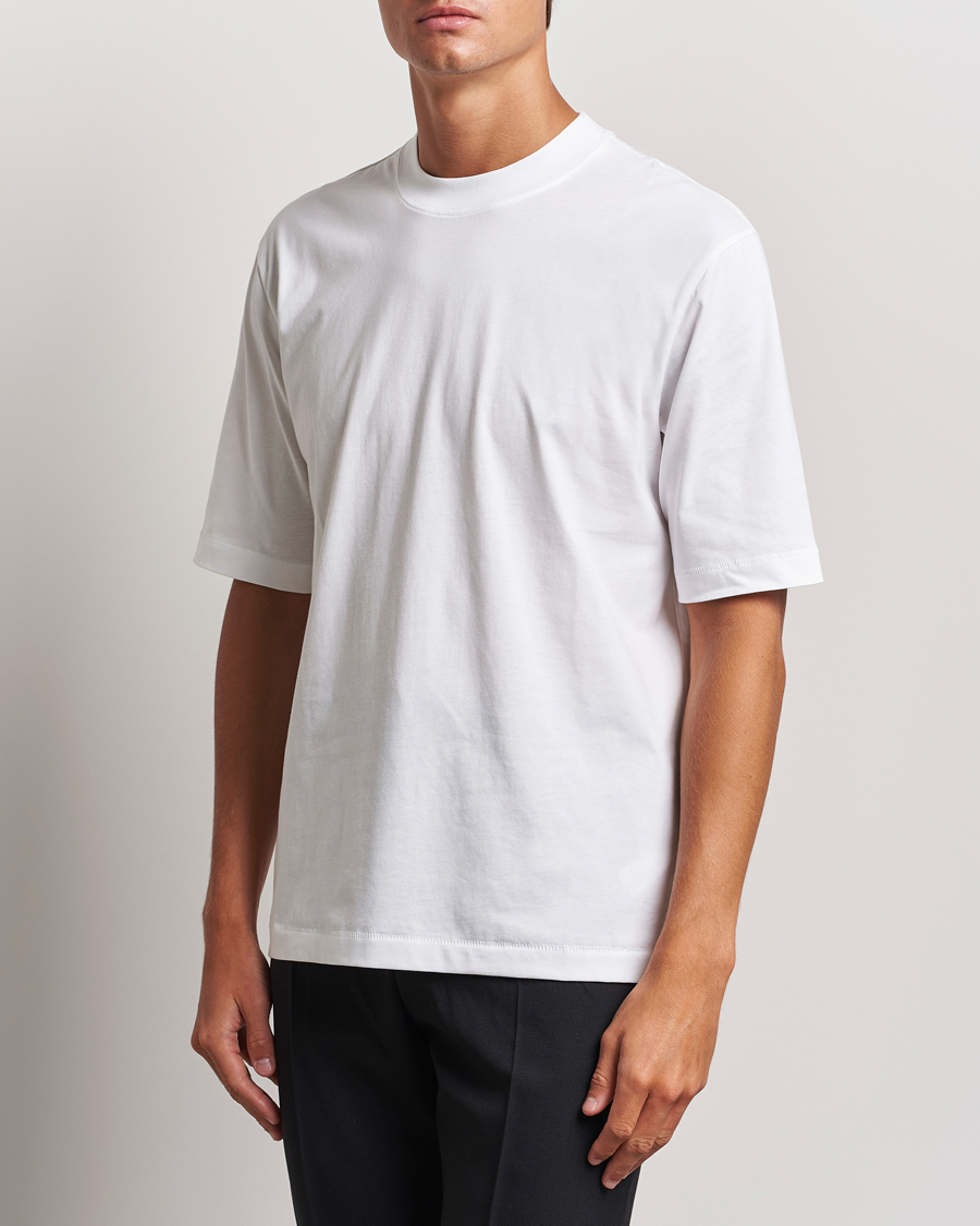 Mies | T-paidat | Filippa K | Mock Neck T-Shirt White