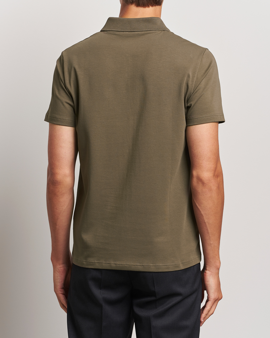 Mies | Pikeet | Filippa K | Soft Lycra Polo T-Shirt Dark Sage