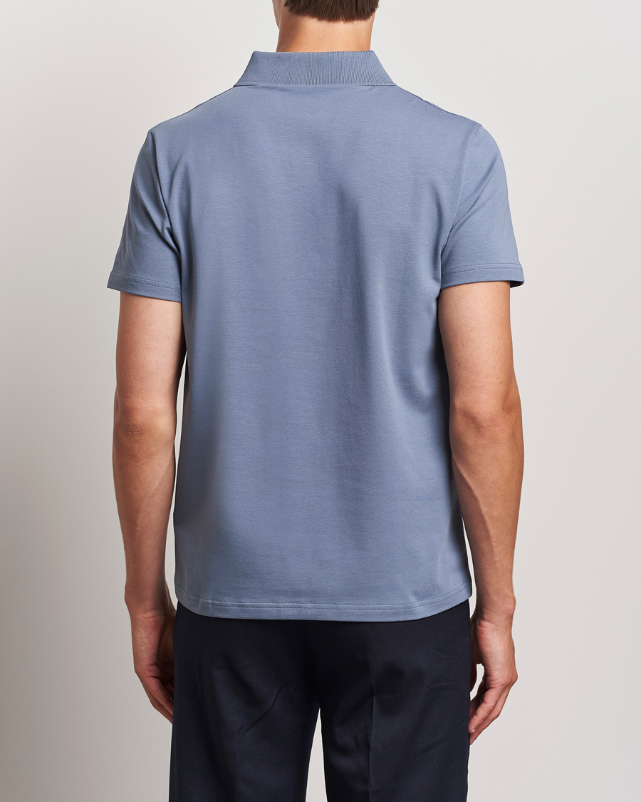 Mies | Pikeet | Filippa K | Soft Lycra Polo T-Shirt Grey Blue